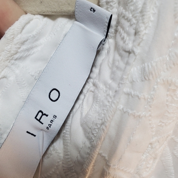 NWT IRO White Eyelet Ruffle Sleeve Dress - Size 42 / 10 - Picture 11 of 12